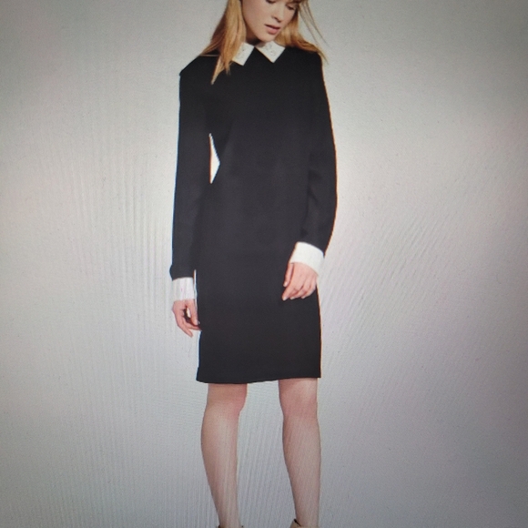 NWT Victoria Beckham collared bunny dress XS black and white - Picture 5 of 7